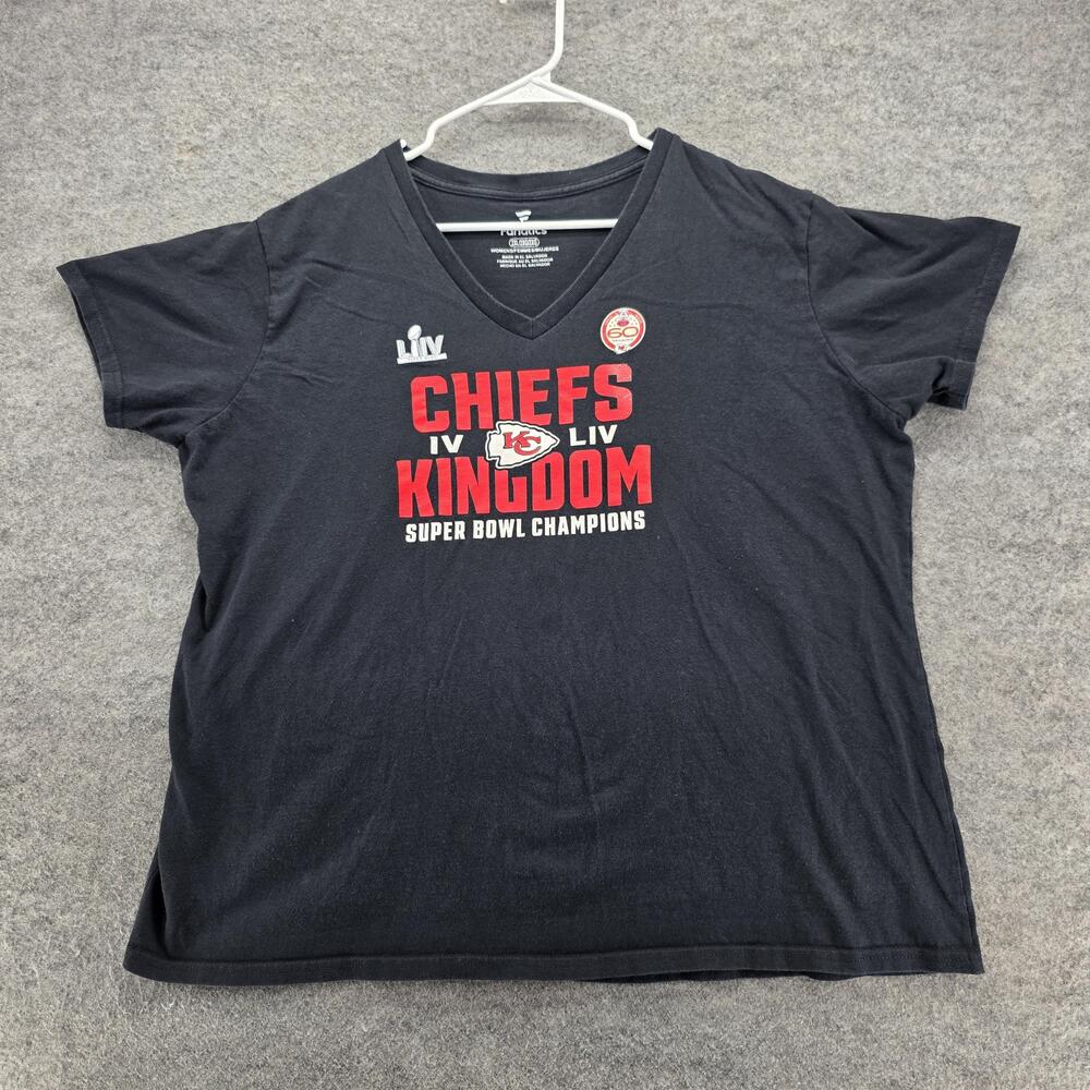 Kansas City Chiefs Shirt Womens 2XL Black NFL Football Super Bowl LIV Champions